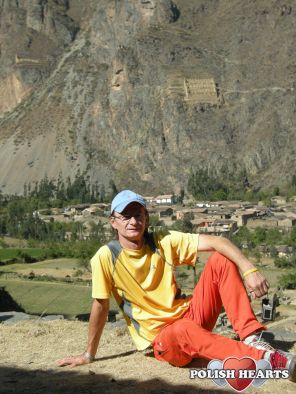 Ja na tle fortecy Urubamba